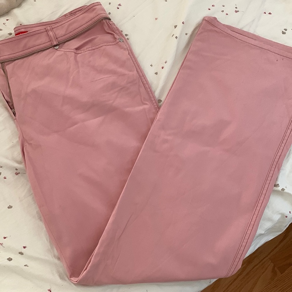 Alain Manoukian pink cotton pants jean-cut, says US 12 fits like 10